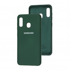 Чехол для Samsung Galaxy A20 / A30 Silicone Full зеленый / dark green