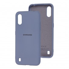 Чехол для Samsung Galaxy A01 (A015) Silicone Full лавандовый серый 