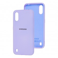 Чехол для Samsung Galaxy A01 (A015) Silicone Full светло-фиолетовый