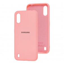 Чохол для Samsung Galaxy A01 (A015) Silicone Full світло-рожевий