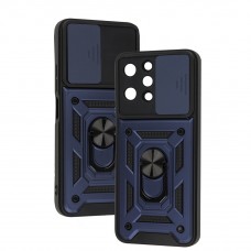 Чехол для Xiaomi Redmi 12 Serge Ring Armor ударопрочный синий