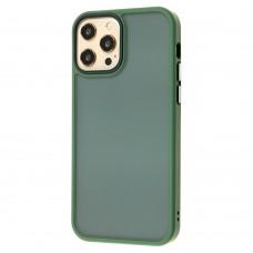Чохол для iPhone 12 Pro Max Totu Shadow Matte Metal Buttons темно-зелений