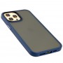 Чехол для iPhone 12 Pro Max Totu Shadow Matte Metal Buttons синий