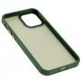 Чохол для iPhone 12 / 12 Pro Totu Shadow Matte Metal Buttons темно-зелений