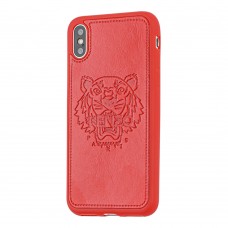 Чехол для iPhone Xs Max Kenzo leather красный