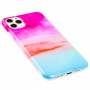 Чохол для iPhone 11 Pro Max Design Mramor Glossy рожево-блакитний