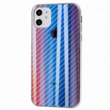 Чехол для iPhone 11 Carbon Gradient Hologram синий