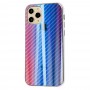 Чохол для iPhone 11 Pro Carbon Gradient Hologram синій