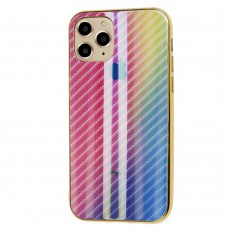 Чехол для iPhone 11 Pro Carbon Gradient Hologram розовый