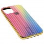Чохол для iPhone 11 Pro Carbon Gradient Hologram рожевий