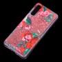 Чехол для Samsung Galaxy A50 / A50s / A30s Блестки вода красный "красные розы"