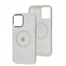 Чехол для iPhone 12 Pro Max Metal Camera MagSafe Silicone white