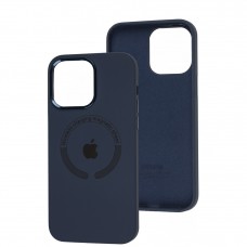 Чехол для iPhone 14 Pro Max Metal Camera MagSafe Silicone midnight blue