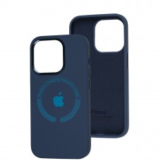 Чохол для iPhone 14 Pro Metal Camera MagSafe Silicone cobalt blue