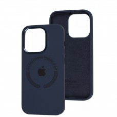 Чехол для iPhone 14 Pro Metal Camera MagSafe Silicone midnight blue