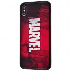 Чехол для iPhone Xs Max glass "Marvel"
