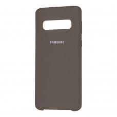 Чехол для Samsung Galaxy S10 (G973) Silky Soft Touch темно-оливковый