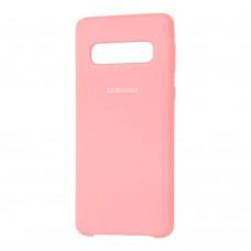 Чехол для Samsung Galaxy S10 (G973) Silky Soft Touch светло-розовый 2