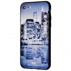 Чехол для iPhone 6 White Knight Pictures Glass мрамор (29)