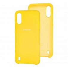 Чехол для Samsung Galaxy A01 (A015) Silky Soft Touch желтый