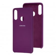 Чехол для Samsung Galaxy A20s (A207) Silky Soft Touch сиреневый