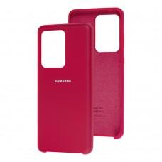 Чохол для Samsung Galaxy S20 Ultra (G988) Silky Soft Touch "вишневий"
