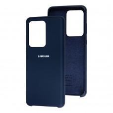 Чехол для Samsung Galaxy S20 Ultra (G988) Silky Soft Touch "темно-синий"