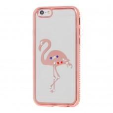 Чехол Kingxbar Diamond для iPhone 6 фламинго розовый