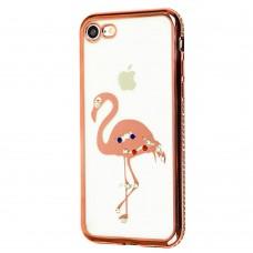 Чехол Kingxbar для iPhone 7 / 8 Diamond фламинго розовый