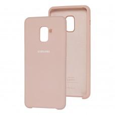 Чехол для Samsung Galaxy A8+ 2018 (A730) Silky Soft Touch бледно розовый 