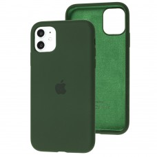 Чохол для iPhone 11 Silicone Full black green