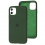 Чехол для iPhone 11 Silicone Full black green