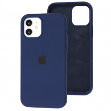 Чехол для iPhone 12 / 12 Pro Silicone Full синий / deep navy