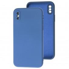 Чохол для iPhone X / Xs Matte silicone синій