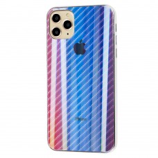 Чехол для iPhone 11 Pro Max Carbon Gradient Hologram синий