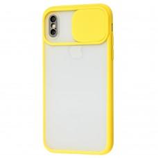 Чохол для iPhone X / Xs LikGus Camshield camera protect жовтий