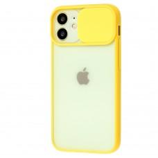 Чохол для iPhone 12 mini LikGus Camshield camera protect жовтий