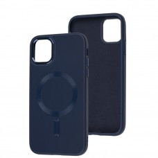 Чехол для iPhone 11 Bonbon Leather Metal MagSafe navy blue