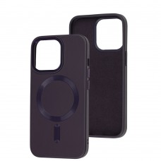 Чохол для iPhone 13 Pro Bonbon Leather Metal MagSafe dark purple