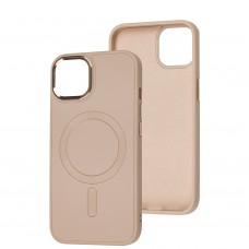 Чехол для iPhone 13 Bonbon Leather Metal MagSafe light pink