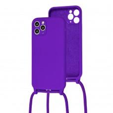Чохол для iPhone 11 Pro Max Lanyard with logo violet