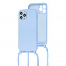 Чохол для iPhone 11 Pro Max Lanyard with logo sky blue