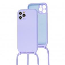Чохол для iPhone 11 Pro Max Lanyard with logo light purple
