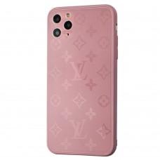 Чохол для iPhone 11 Pro Max glass LV рожевий