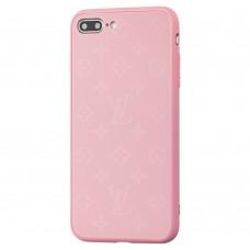 Чехол для iPhone 7 Plus / 8 Plus glass LV розовый