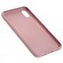 Чохол для iPhone X / Xs glass LV рожевий