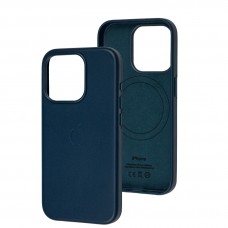 Чохол для iPhone 15 Pro Leather with MagSafe deep blue