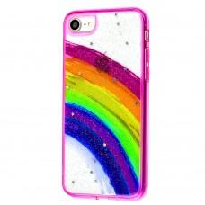 Чехол для iPhone 7 / 8 / Se 20 Colorful Rainbow розовый
