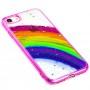 Чехол для iPhone 7 / 8 / Se 20 Colorful Rainbow розовый