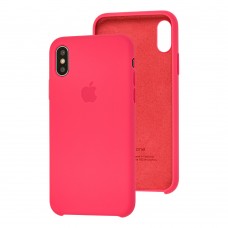 Чохол Silicone для iPhone X / Xs Premium case hibiscus pink